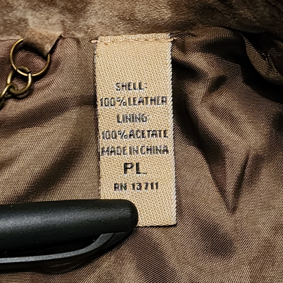 (EUC) I.E. Relaxed Petite Tan Suede Leather Zip Jacket - Picture 11 of 12